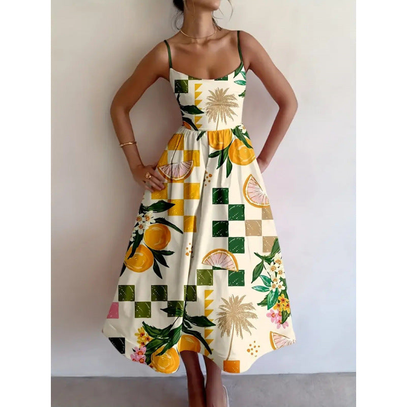 Liorabelle | Citrus Palm Midi Jurk