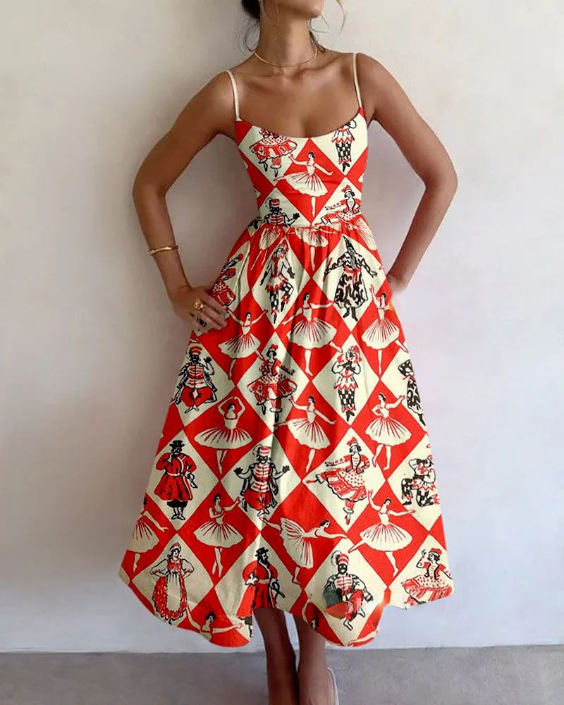 Virella | Vintage Carousel Midi Jurk
