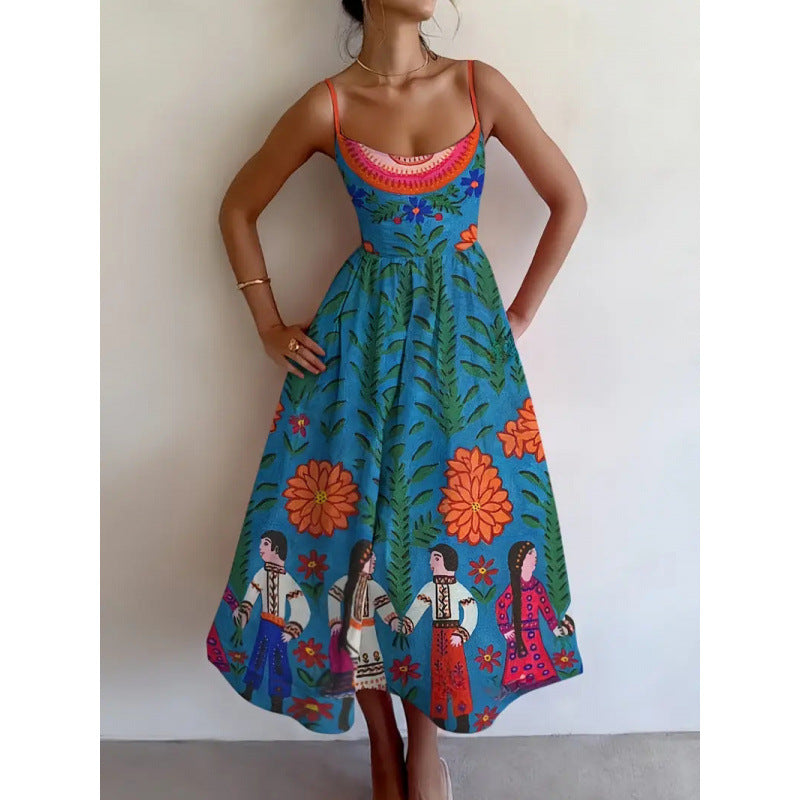 Velorina | Folk Garden Midi Jurk