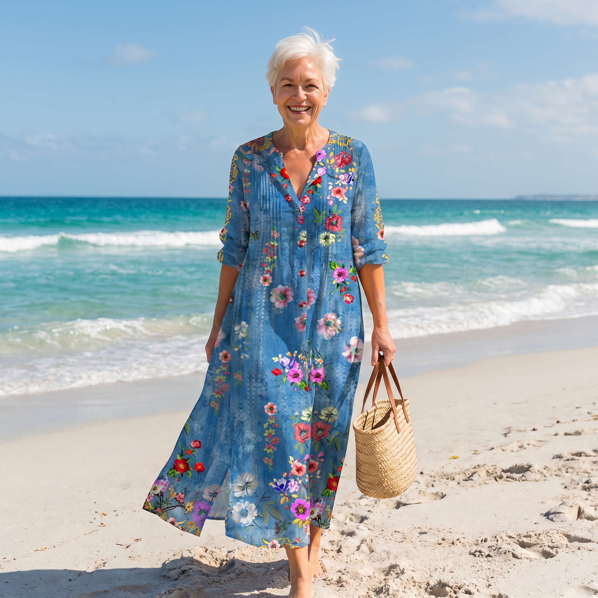 Arlina | Stralende Bloem Maxi Jurk