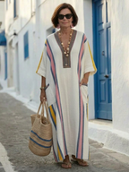 Noemi™ | V-Hals Halve Mouw Pocket Maxi Jurk