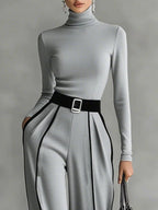 Solana™ | Set met lange mouwen coltrui en wijde broek met riem