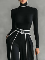 Solana™ | Set met lange mouwen coltrui en wijde broek met riem