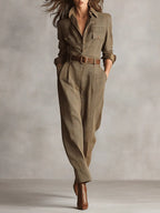 Anna™ | elegante geruite jumpsuit